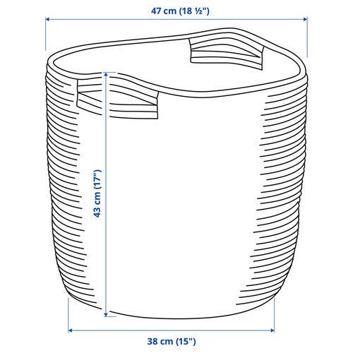 IKEA - TJABBIG, basket, natural-green, 47x43 cm