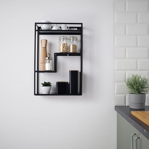 IKEA - LINDASEN, wall shelf, anthracite, 40x60 cm