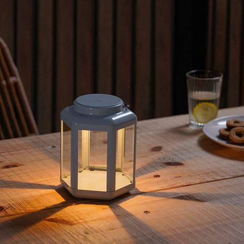 IKEA - SOMMARLANKE, LED lantern, light blue