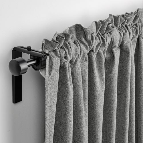 IKEA - ROSENMANDEL, blackout curtain, 1 pair, grey, 135x300 cm