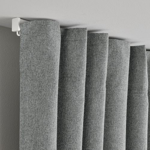 IKEA - ROSENMANDEL, blackout curtain, 1 pair, grey, 135x300 cm