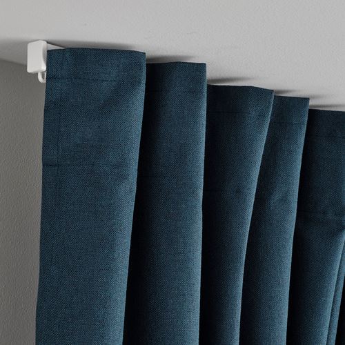 IKEA - ROSENMANDEL, blackout curtain, 1 pair, dark blue, 135x300 cm