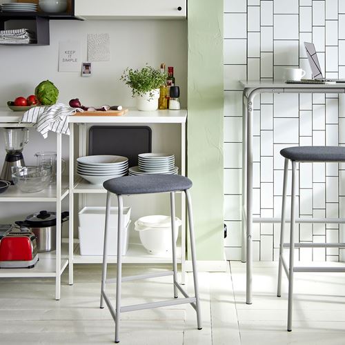 IKEA - GRASALA, bar stool, grey, 62 cm