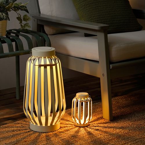 IKEA - SOMMARLANKE, LED lantern, beige