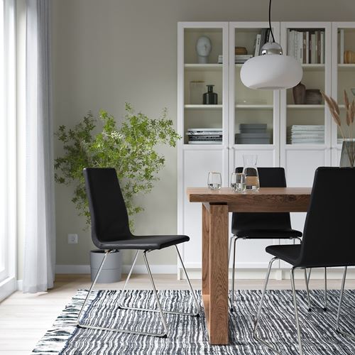 IKEA - LILLANAS, upholstered chair, chrome plated-Bomstad black