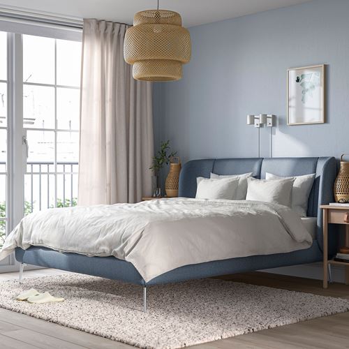 IKEA - TUFJORD, double bed, blue, 140x200 cm