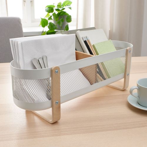 IKEA - RISATORP, desk organiser, white, 50x16x17 cm