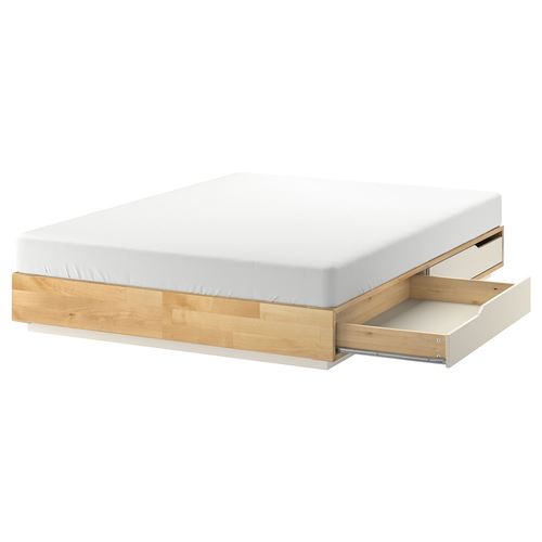 IKEA - MANDAL, double bed base, birch, 140x200 cm