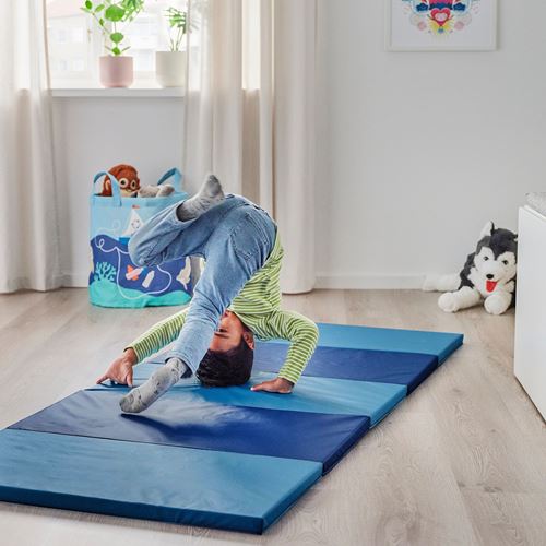 IKEA - PLUFSIG, folding gym mat, blue, 78x185 cm