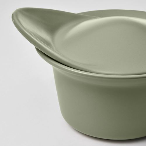 IKEA - FARGKLAR, oven/serving dish, matte light green, 15x13 cm