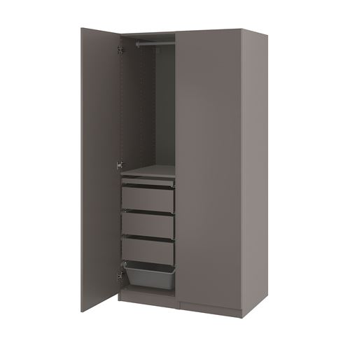 IKEA - PAX/FORSAND, PAX wardrobe, dark grey, 100x60x201 cm