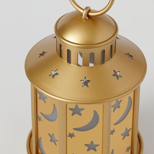 IKEA - GOKVALLA, LED lantern, brass colour