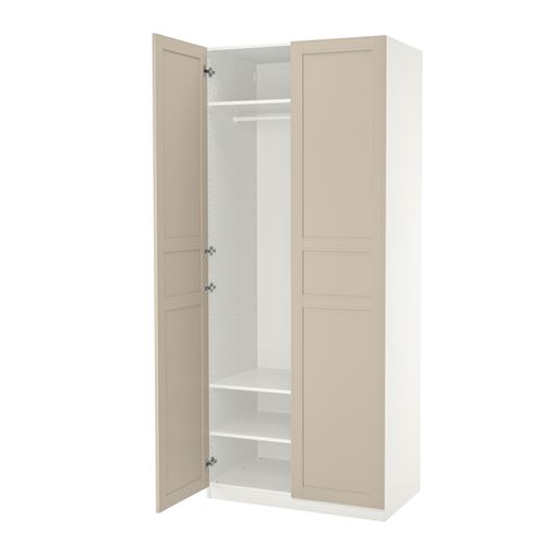 IKEA - PAX/FLISBERGET, PAX gardırop, açık bej, 100x60x236 cm