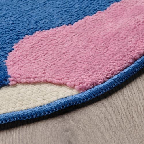 IKEA - IDROTTSHALL, yuvarlak halı, çok renkli, 150x150 cm