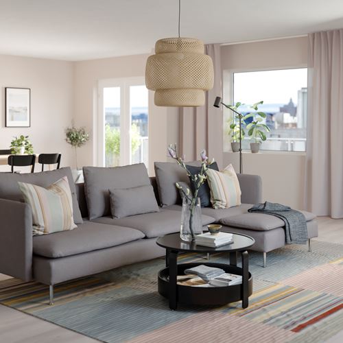 IKEA - SÖDERHAMN, 3-seat sofa and chaise longue, tonerud grey