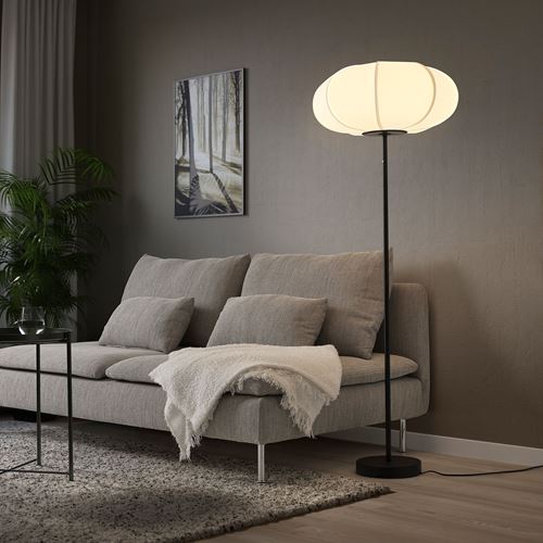 IKEA - BYGGKORN, floor lamp, black-white, 148 cm