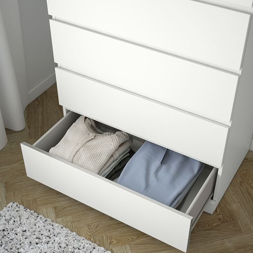 IKEA - MALM, chest of 6 drawers, white, 80x123 cm