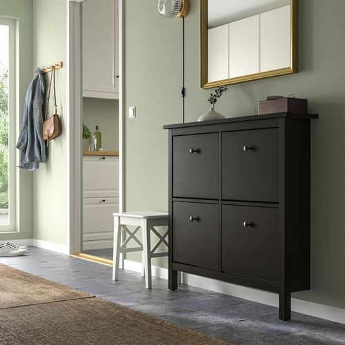 IKEA - HEMNES, shoe cabinet/storage, blackbrown, 107x101 cm