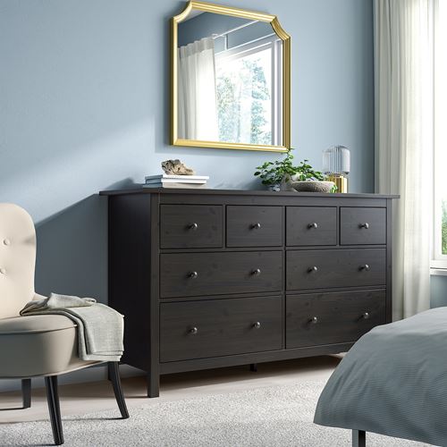 IKEA - HEMNES, chest of 8 drawers, blackbrown