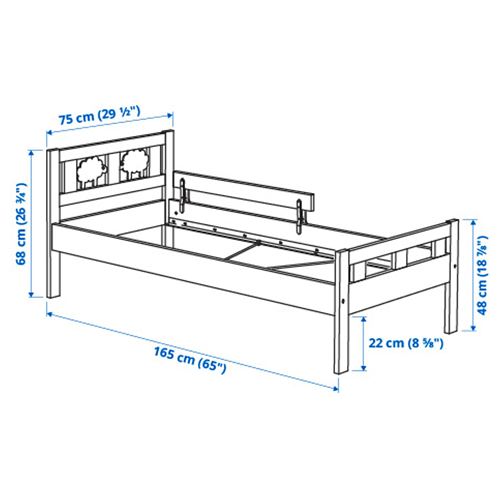 IKEA - KRITTER, çocuk karyolası, beyaz, 70x160 cm