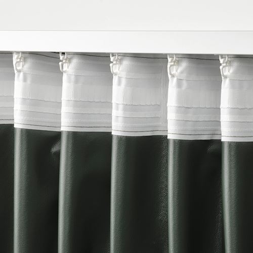 IKEA - ROSENMANDEL, blackout curtain, 1 pair, dark green, 135x300 cm