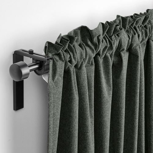 IKEA - ROSENMANDEL, blackout curtain, 1 pair, dark green, 135x300 cm