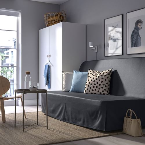 IKEA - NYHAMN, 3-seat sofa-bed, naggen dark grey