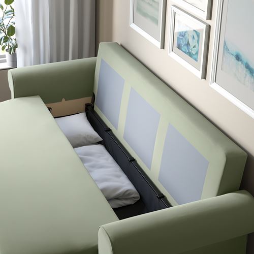 IKEA - VRETSTORP, 3-seat sofa-bed, hakebo grey-green