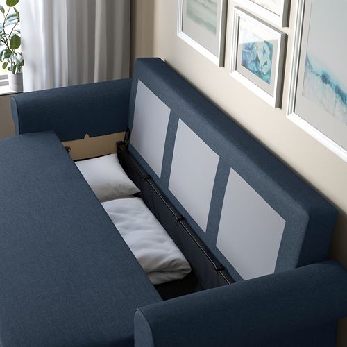 IKEA - VRETSTORP, 3-seat sofa-bed, kilanda dark blue