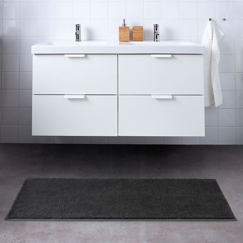 IKEA - SÖDERSJÖN, banyo paspası, koyu gri, 60x120 cm