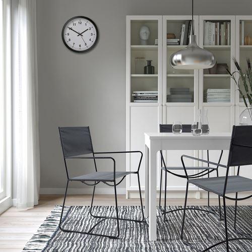 IKEA - HÖGALT, chair with armrests, black-Alvsborg dark grey