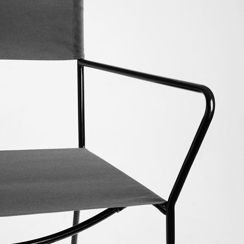 IKEA - HÖGALT, chair with armrests, black-Alvsborg dark grey