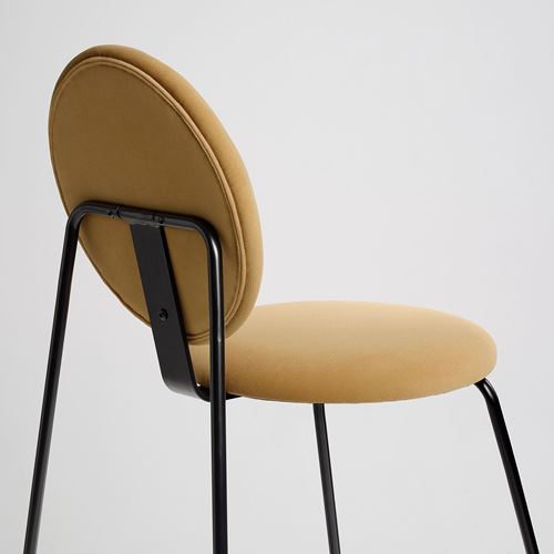 IKEA - MANHULT, upholstered chair, black-Hakebo yellow-brown