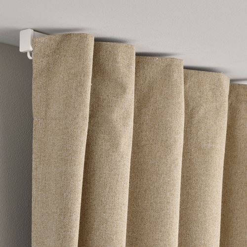 IKEA - ROSENMANDEL, blackout curtain, 1 pair, yellow-beige, 135x300 cm