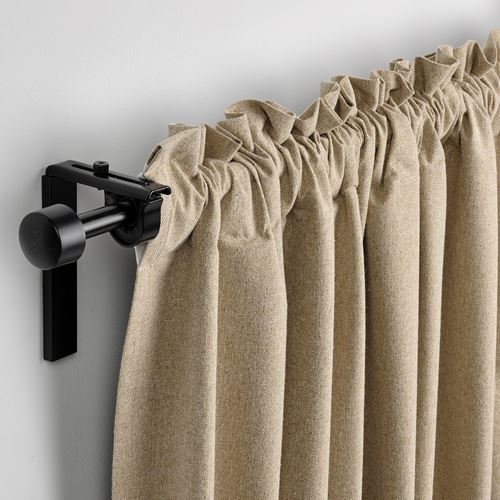 IKEA - ROSENMANDEL, blackout curtain, 1 pair, yellow-beige, 135x300 cm