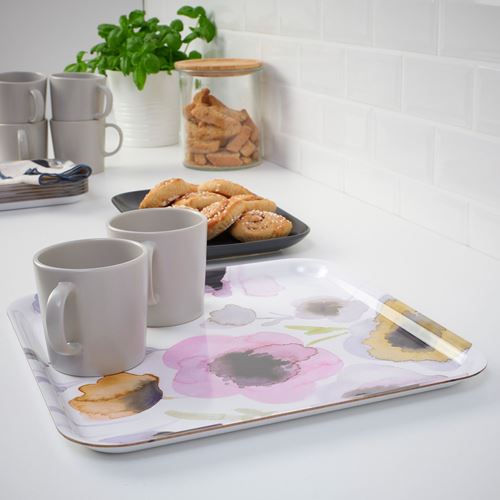 IKEA - SOMMARFLOX, tepsi, çok renkli-çiçek desenli, 33x33 cm