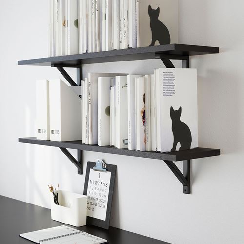 IKEA - PORTVAKT, book-end, black, 12x14.5 cm