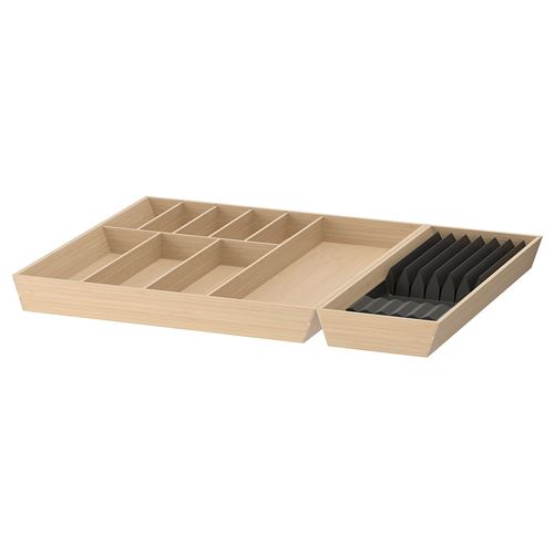 IKEA - UPPDATERA, drawer organizer, bamboo-anthracite, 72x50 cm