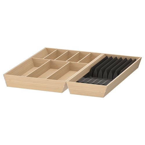 IKEA - UPPDATERA, drawer organizer, bamboo-anthracite, 52x50 cm