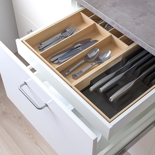 IKEA - UPPDATERA, drawer organizer, bamboo-anthracite, 52x50 cm