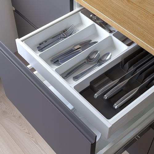 IKEA - UPPDATERA, drawer organizer, white/anthracite, 52x50 cm