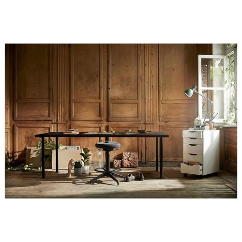 IKEA - LAGKAPTEN/ADILS, desk, black-brown/black, 200x60 cm