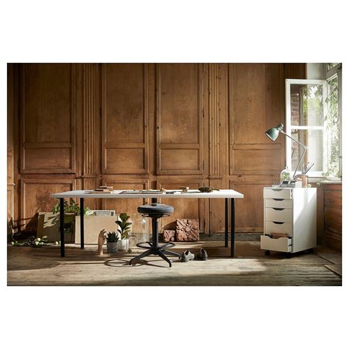 IKEA - LAGKAPTEN/ADILS, desk, white/black, 200x60 cm