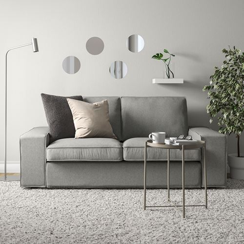 IKEA - FARGEK, round mirror, grey, 20 cm