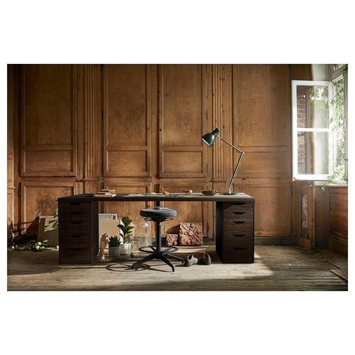IKEA - ALEX, desk, dark grey- black brown, 200x60 cm