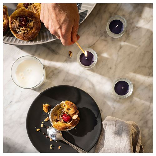 IKEA - KOPPARLÖNN, kokulu tealight mum, koyu mavi, 3.5 saat