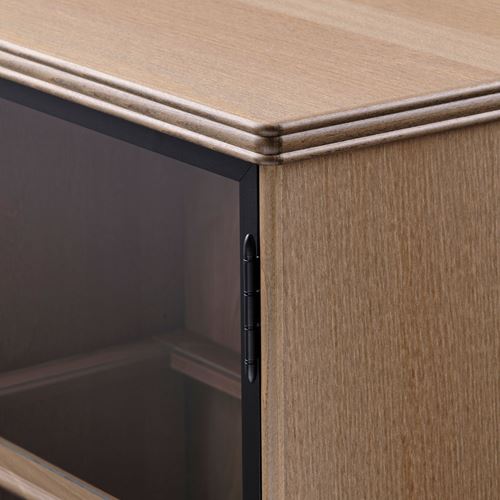 IKEA - LANESUND, glass-door cabinet, brown, 121x37x152 cm