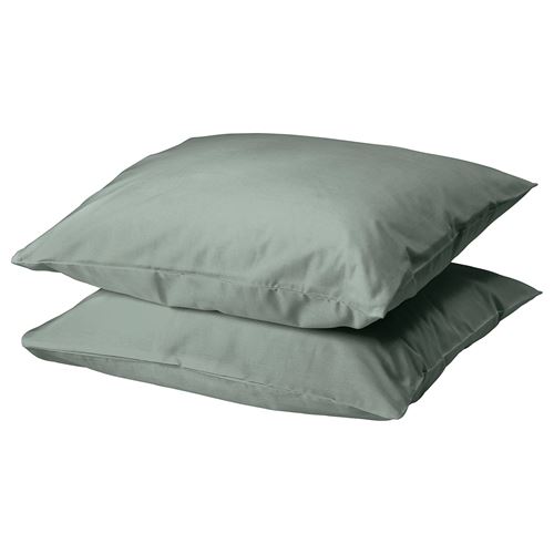 IKEA - DVALA, pillowcase, grey-green, 50x60 cm