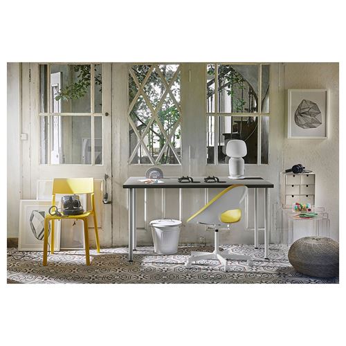 IKEA - LAGKAPTEN/ADILS, çalışma masası, koyu gri-beyaz, 140x60 cm