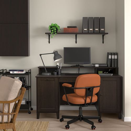 IKEA - IDANAS, add-on unit for desk, brown, 152x30 cm